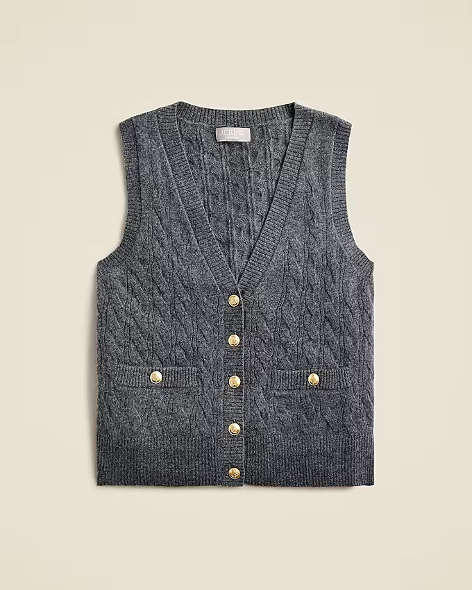 Cashmere cable-knit sweater-vest | J. Crew US