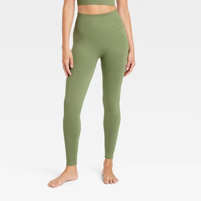 Women's Seamless High-Rise 7/8 Leggings - JoyLab™ Olive Green XL | Target