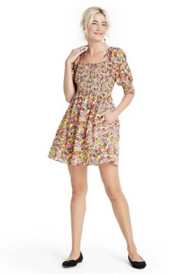 Floral Puff Sleeve Smocked Bodice Dress by RIXO For Target. Size XS. NWT.  | eBay | eBay US