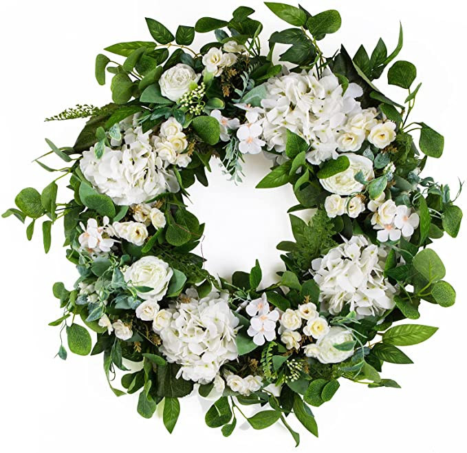 Spring Wreaths, 24 Inch Spring Wreaths for Front Door Eucalyptus Wreath,Door Wreath Spring Decora... | Amazon (US)