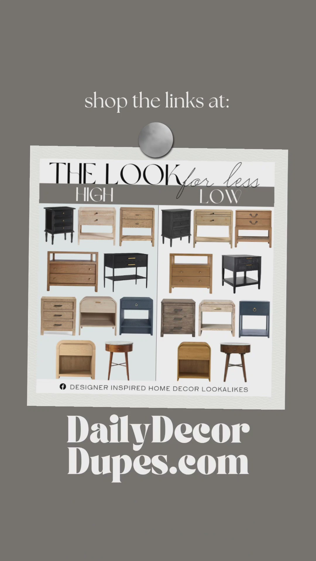 10 Designer Dupe Nightstand. Stylish Bedside Tables. Minimalist Nightstand Design. Modern Bedroom Furniture. Elegant Bedroom Storage Tables. Affordable Designer Nightstand. Chic Nightstand Alternatives.

Home more affordable option find copy cat similar look for less budget friendly affordable cheap cheaper beautiful pretty. Clearance sale coupon code discount code promo code luxury lookalike look a like Inspo inspiration inspired by idea ideas Love like these? I share multiple every day in my FB group. 

 #LTKWatchNow #LTKHome #LTKSaleAlert