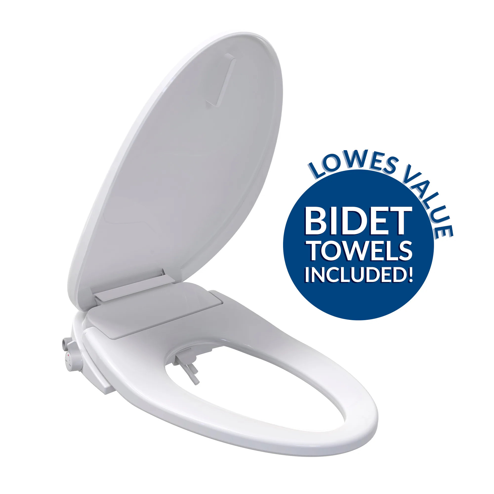 Bio Bidet BB-550 Plastic White Elongated Soft Close Heated Bidet Toilet Seat | BB550E DRY | Lowe's