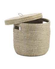 Round Seagrass Basket With Lid | Office & Storage | Marshalls | Marshalls