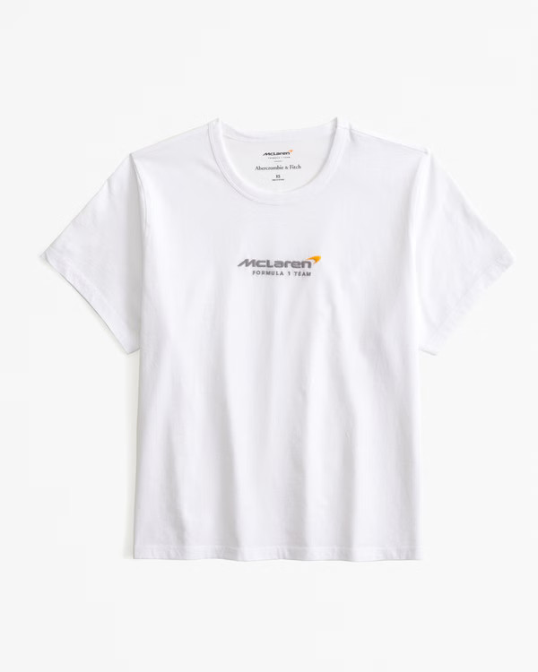 Women's Short-Sleeve McLaren Graphic Skimming Tee | Women's Tops | Abercrombie.com | Abercrombie & Fitch (US)