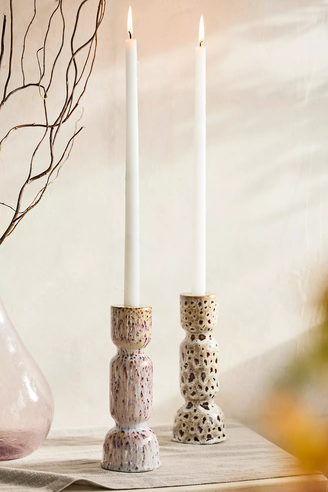 Reactive Glaze Ceramic Taper Holder, Tall | Anthropologie (US)