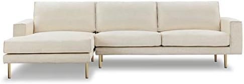 Amazon.com: Poly and Bark Miami Left-Facing Fabric Sectional Sofa in Alabaster White : Home & Kit... | Amazon (US)
