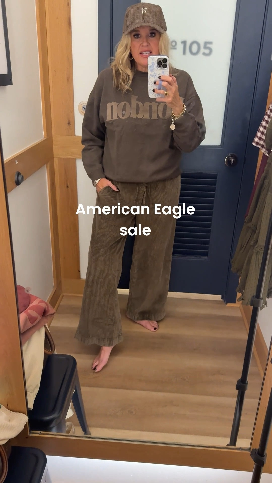 🚨 Sale Alert 
In app sale 30off and stackable 

American Eagle Sale 

Comfy soft London (flocked ) sweatshirt fits tts and so so good!
Wear alone or layered 

These comfy and cute wide super soft elastic waist draw string pants with pockets.
Fits tts 
Comes in several colors 

A cute tweed plaid ball cap with a small embroidered bow $19 and on sale

Great gift ideas too

#LTKFallSale #LTKSaleAlert #LTKStyleTip