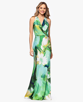 Women's V-Neck Printed Gown | Macy's