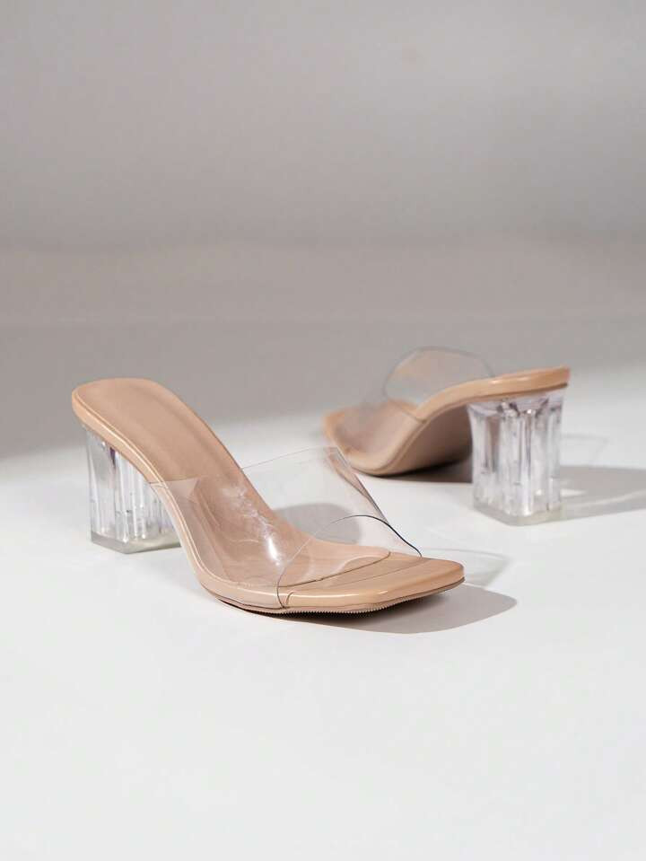 moda Sandalias para transparente con tacón grueso Sandalias planas | SHEIN