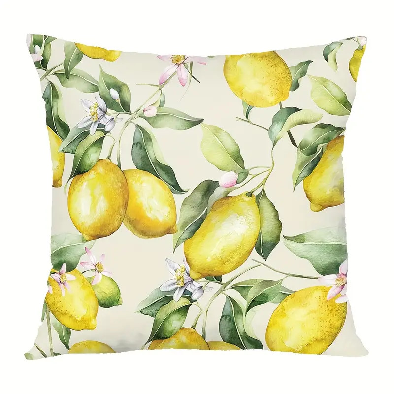 Watercolor Fruit Lemon Leaves Floral Decorative Throw - Temu | Temu Affiliate Program
