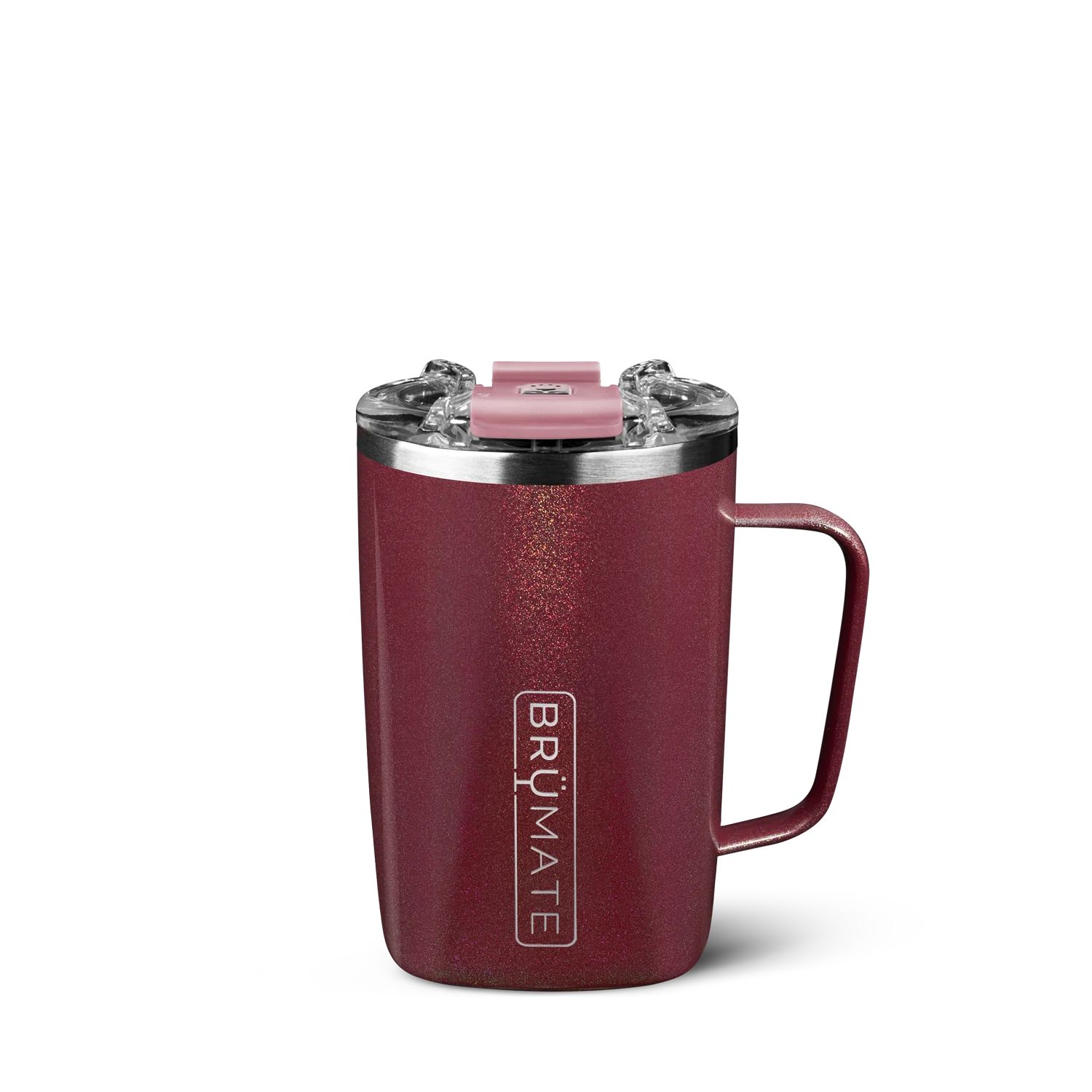 TODDY 16oz Insulated Coffee Mug | Glitter Merlot | BruMate