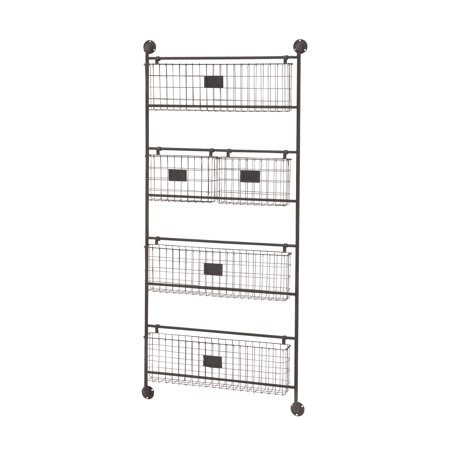 Decmode - Large Black Metal Basket Wall Rack, 27" x 61" | Walmart (US)