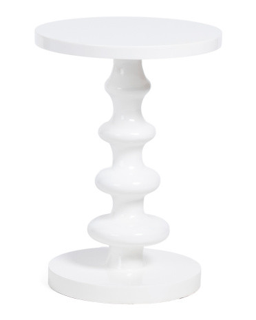 16x16x22 Glossy Lacquer Spindle Base Side Table | Marshalls