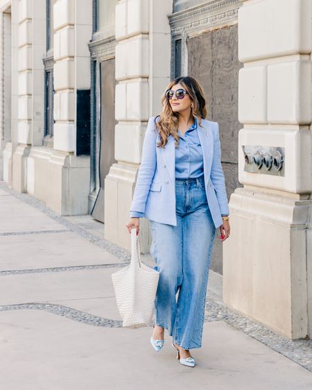 Blues on blue on blue! The obsession with these wide leg @madewll denim jeans is real! Here is a timeless but chic way to style them. You can’t go wrong with a monochromatic look! Especially this satin blouse from @amazon!
Blazer : large 
Satin blouse : large
Denim jeans : 31

Sold out on Madewell. Linked to other places to buy.


Details on my size, size 10/12 m/l 5’8 and hourglass 

#ltkmidsize #midsizefashion #outfitinspo
#denimjeans #madewell #capsulewardrobe #denimstyle #midsizestyle #denimoutfit #size10 #midsizestyletips #midsizedesi #midsizemom #falloutfit #businesscasual #corporate

Fall outfit , fall workwear , midsize outfit , california blogger , size 10 outfit , size 12 outfit , midsize mom outfit , elevated casual , amazon outfit , workwear , fall business casual 

#LTKxMadewell #LTKworkwear #LTKmidsize
