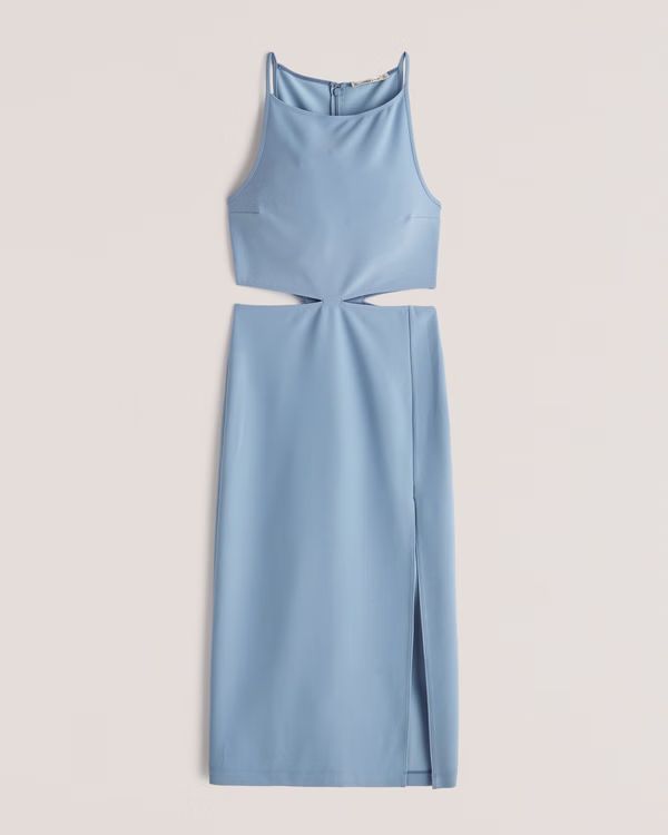 Boatneck Side Cutout Midi Dress | Abercrombie & Fitch (US)