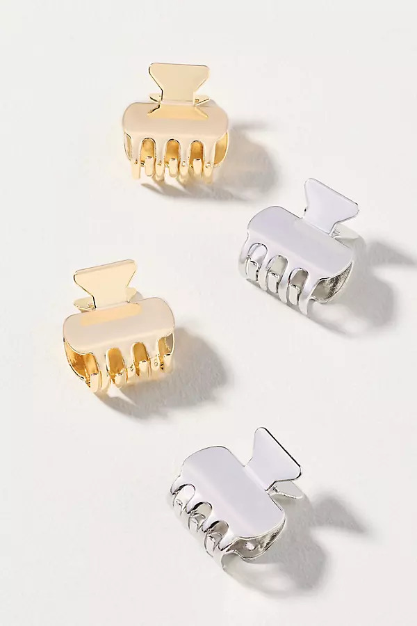Mini Metal Claw Hair Clips, Set of 4 | Anthropologie (US)