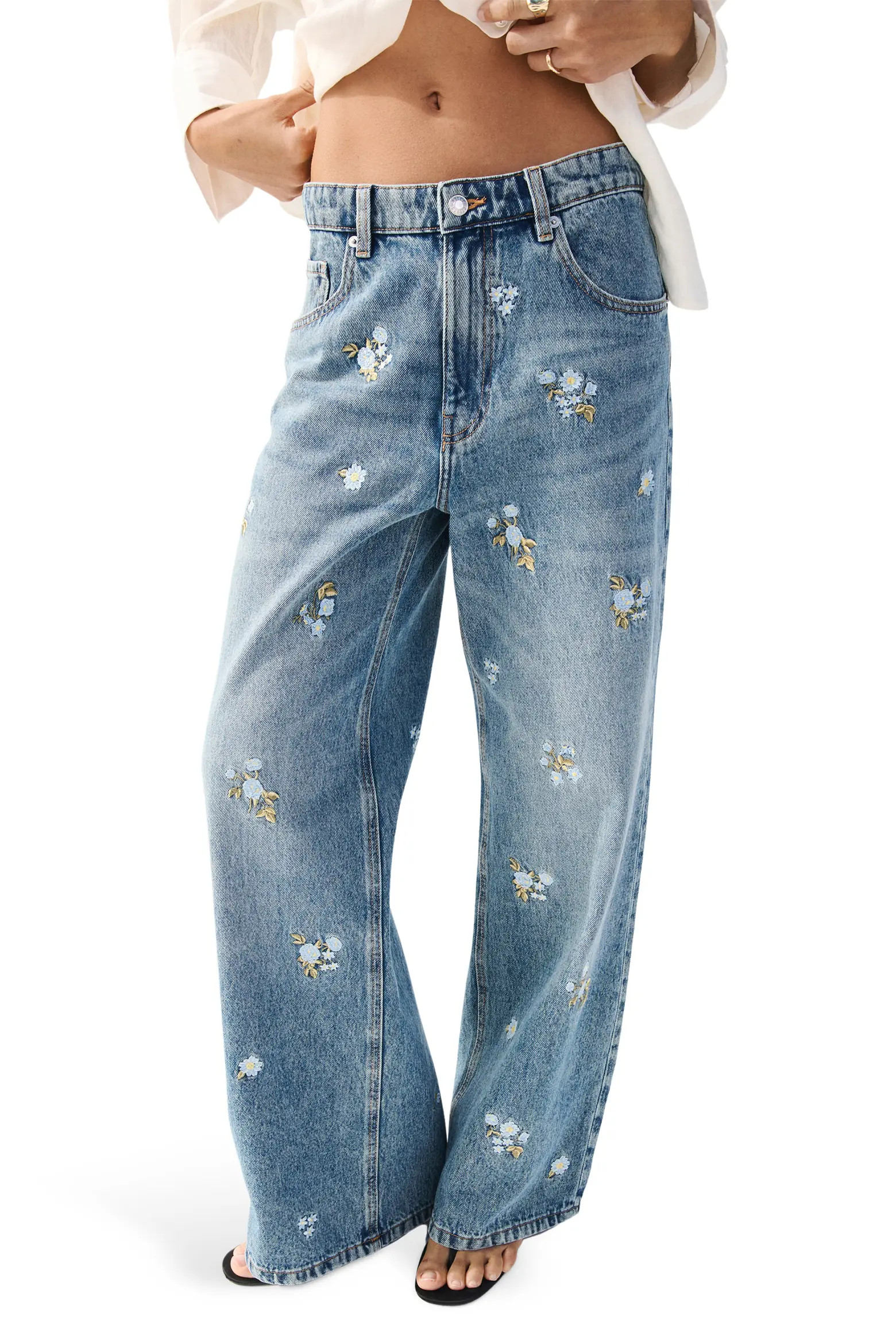 Floral Embroidered Straight Leg Jeans (Women) | Nordstrom | Nordstrom