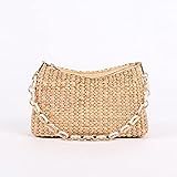 Brown Baguette Bag Beach Straw Bag Fashion Hand Woven Bag Bucket Shoulder Bag Rattan Bamboo | Amazon (US)