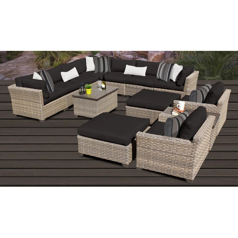 Rochford All Weather Wicker/Rattan 11 - Person Seating Group with Cushions | Wayfair North America