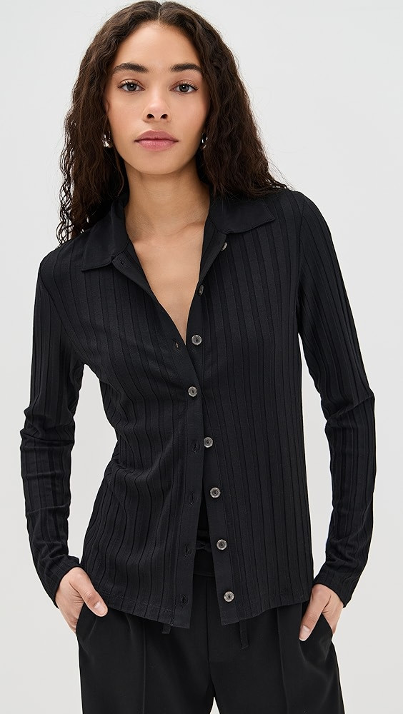 Vince Rib Collared Button Up | Shopbop | Shopbop
