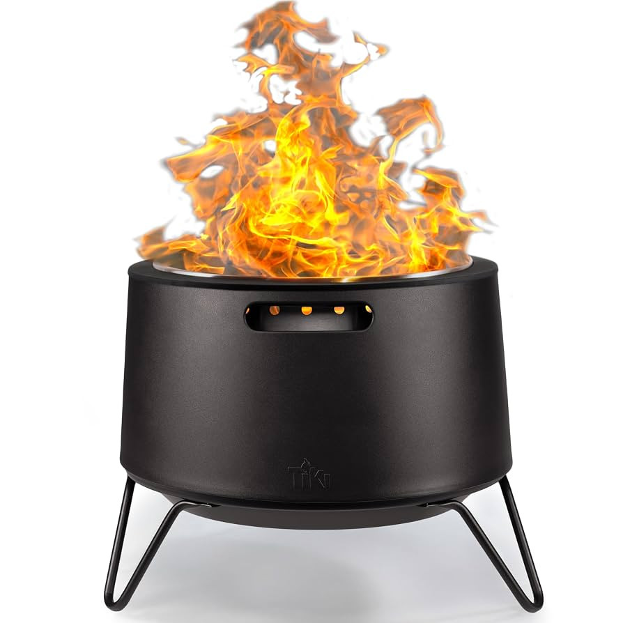20-Inch Smokeless Social Fire Pit, Portable Outdoor Fire Pit with Removable Ash Base, Stand & Clo... | Amazon (US)