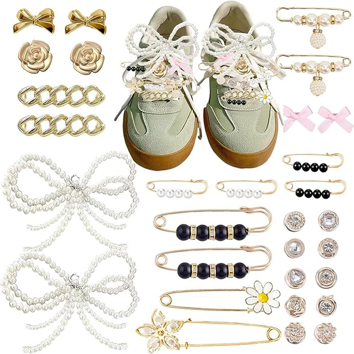 Shoe Charms for Sneaker Fashion Charm for Socks Junk Socks Charms Safety Pins Brooches and Pins f... | Amazon (US)