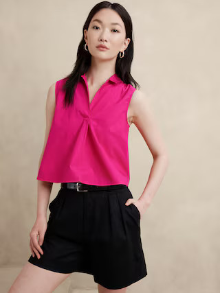 Poplin Collared Top | Banana Republic Factory