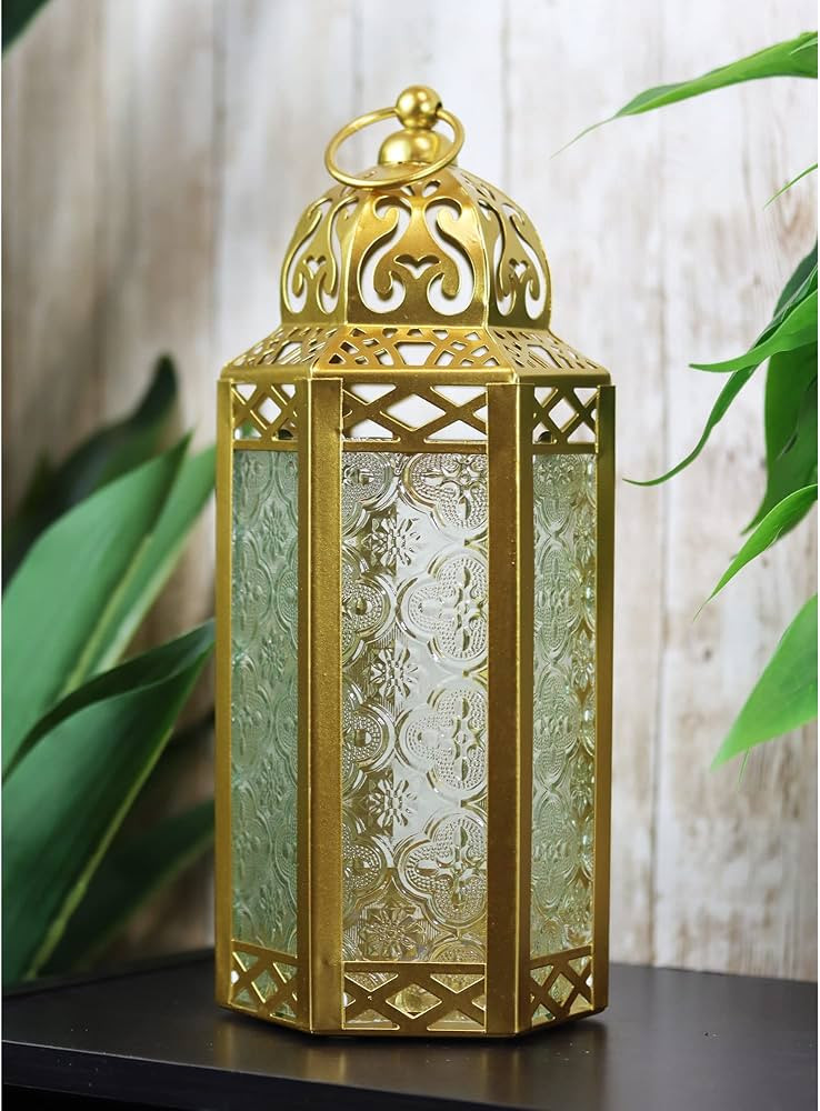 Amazon.com: Vela Lanterns Gold Brass Moroccan Lamp Decorative Lantern Candle Holders for Indoor O... | Amazon (US)