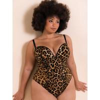 Curvy Kate Scantilly Icon Plunge Strapless Multiway Padded Body Leopard Print | Very (UK)