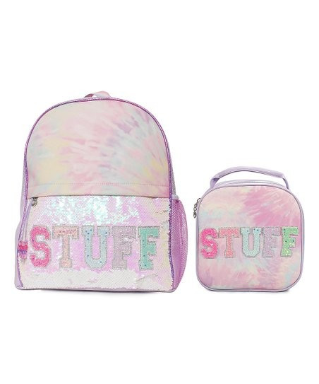 Lavender & Pink Tie-Dye & Sequin 'Stuff' Backpack & Lunch Bag | Zulily