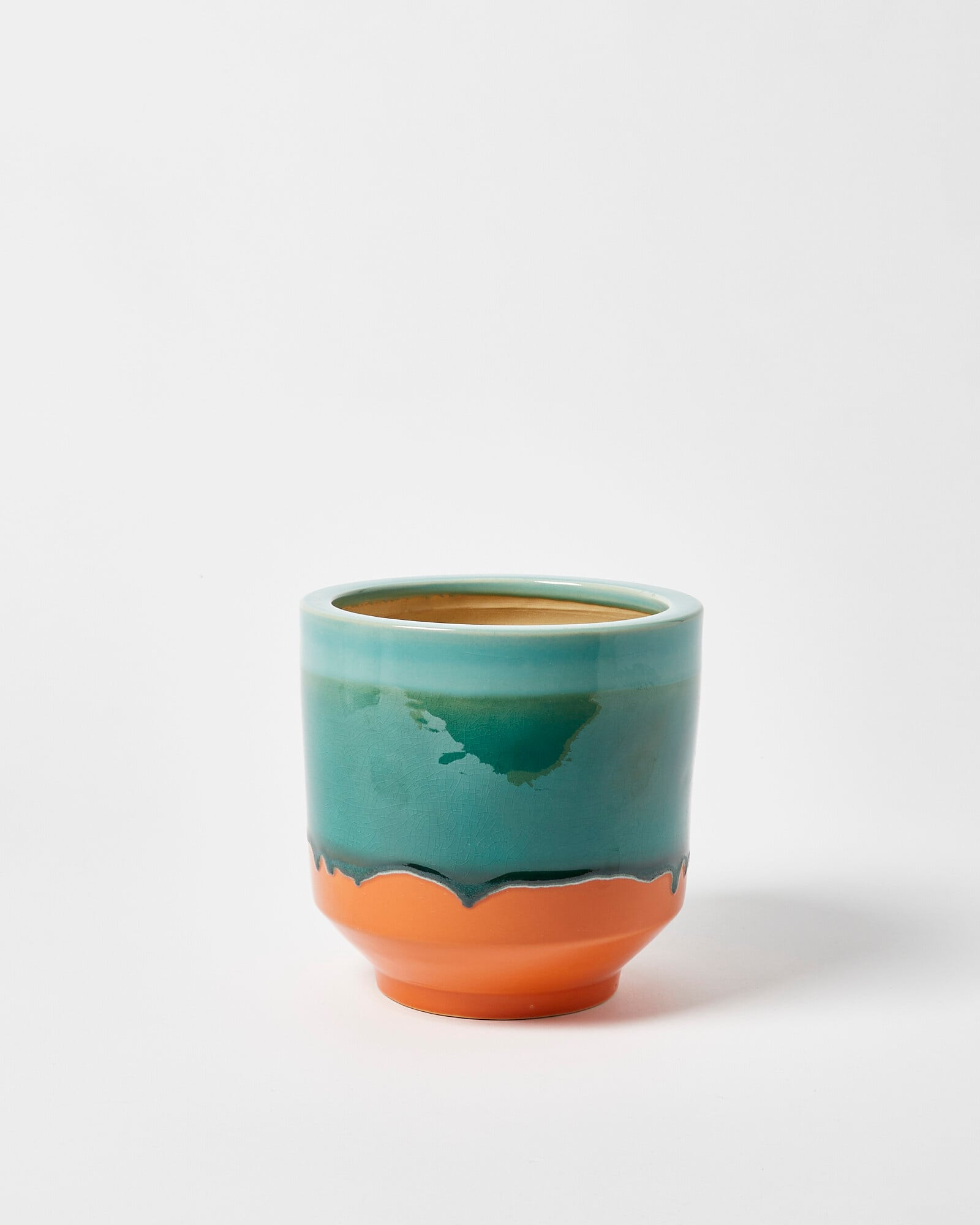 Hardy Glazed Green Creamic Plant Pot Medium | Oliver Bonas | Oliver Bonas (Global)
