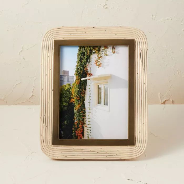 8" x 10" Rattan/Glass Photo Frame Beige - Opalhouse™ designed with Jungalow™ | Target