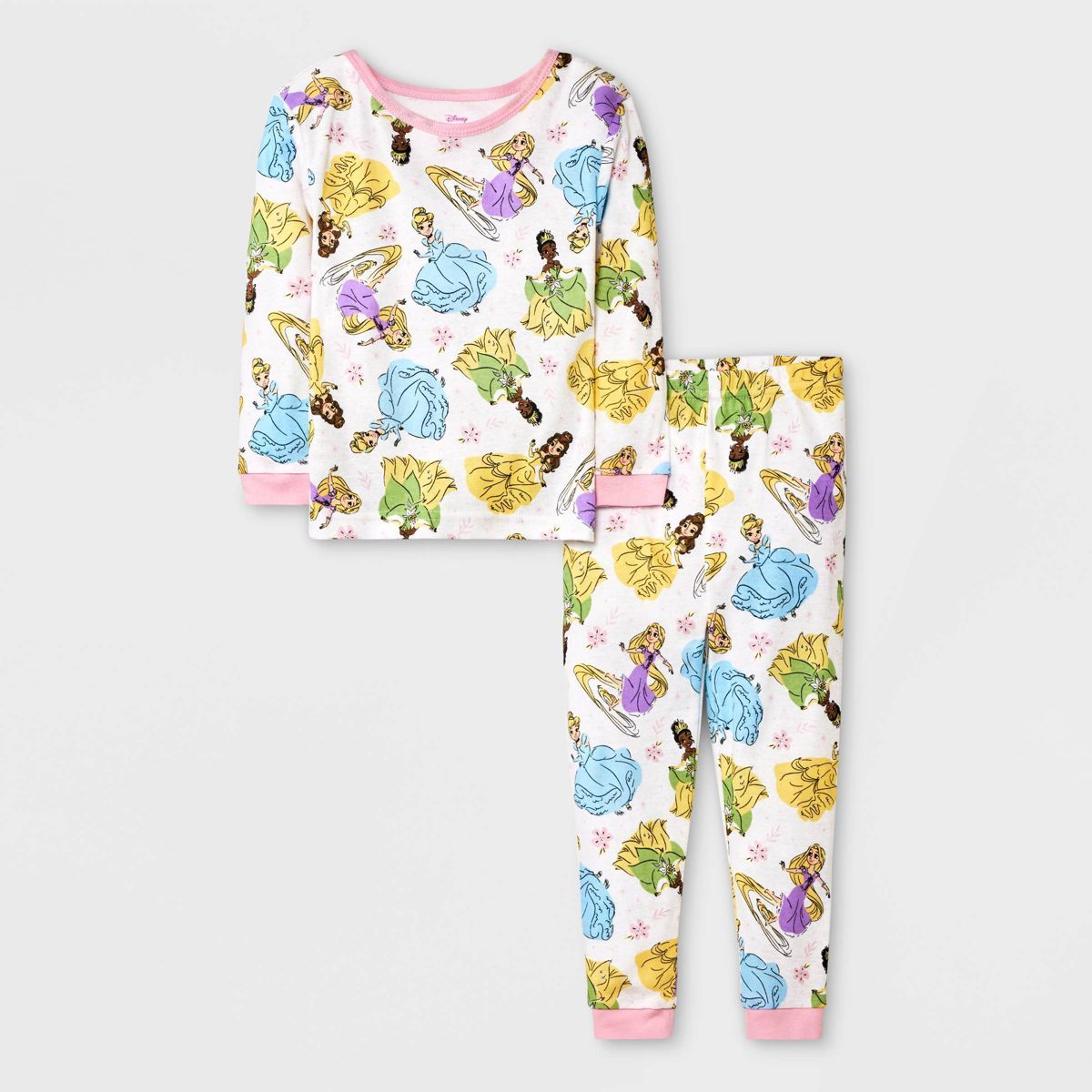 Toddler Girls' 2pc Disney Princess Snug Fit Pajama Set - Pink | Target