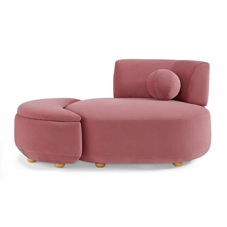 Better Homes & Gardens Juliet Modern Velvet Chaise & Storage Ottoman, Blush Pink | Walmart (US)