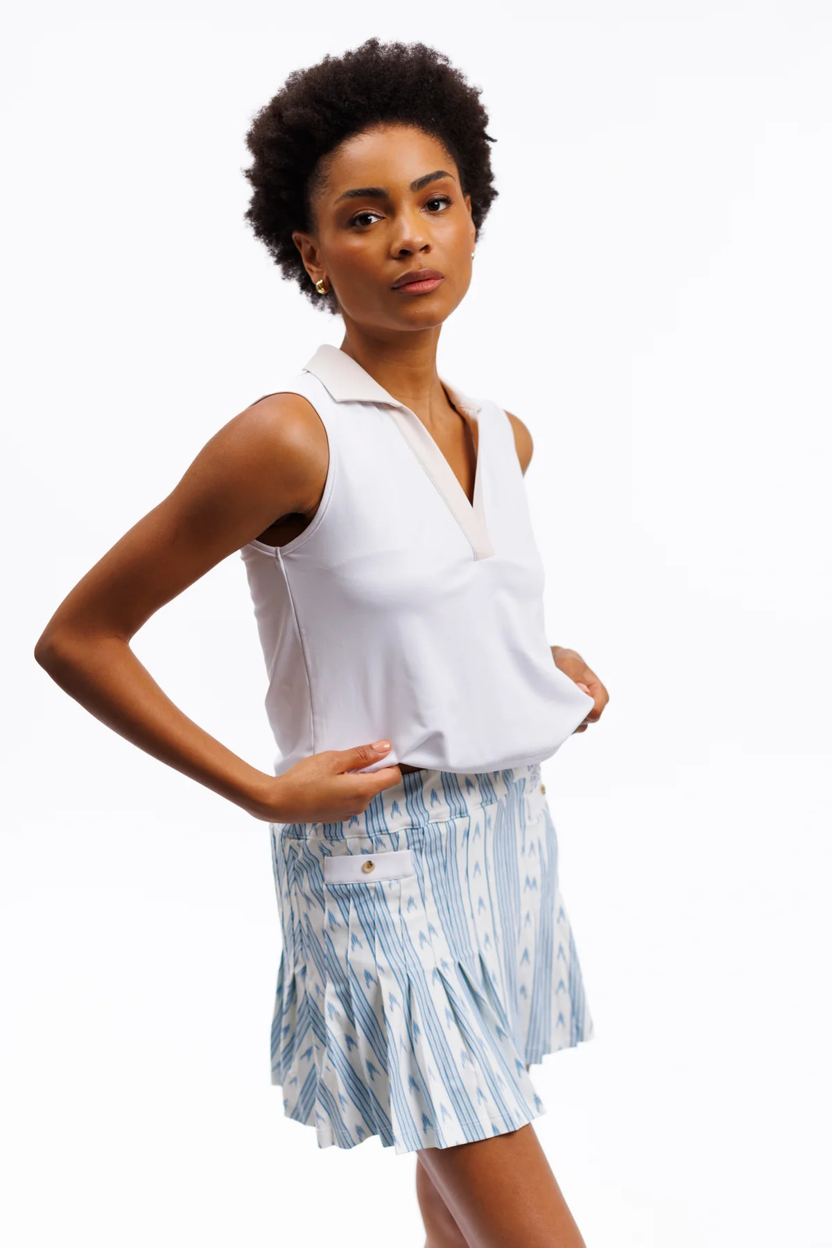 The Gwen Skort - Ocean Ikat | Smith and Quinn