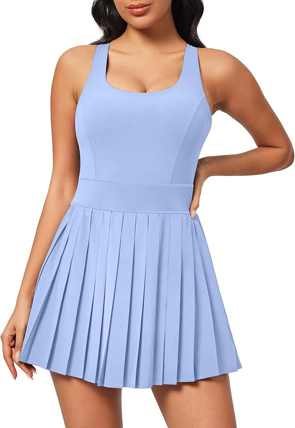 Amazon.com: Heathyoga Tennis Dresses for Women with Shorts and Bra Athletic Dress for Women Worko... | Amazon (US)