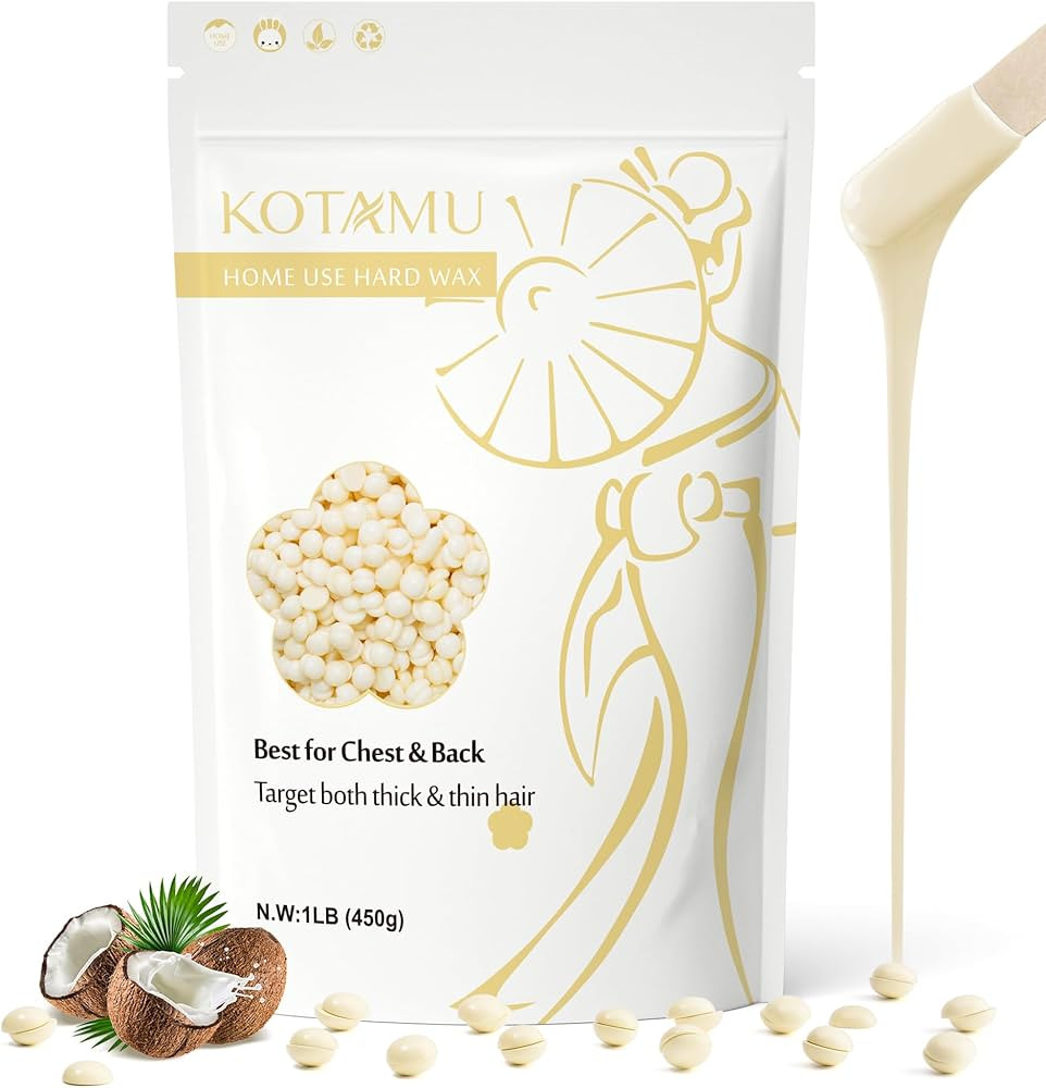 KOTAMU Hard Wax Beads for Hair Removal - 1lb Sensitive Skin Thick Hair Formula for Full Body, Fac... | Amazon (US)