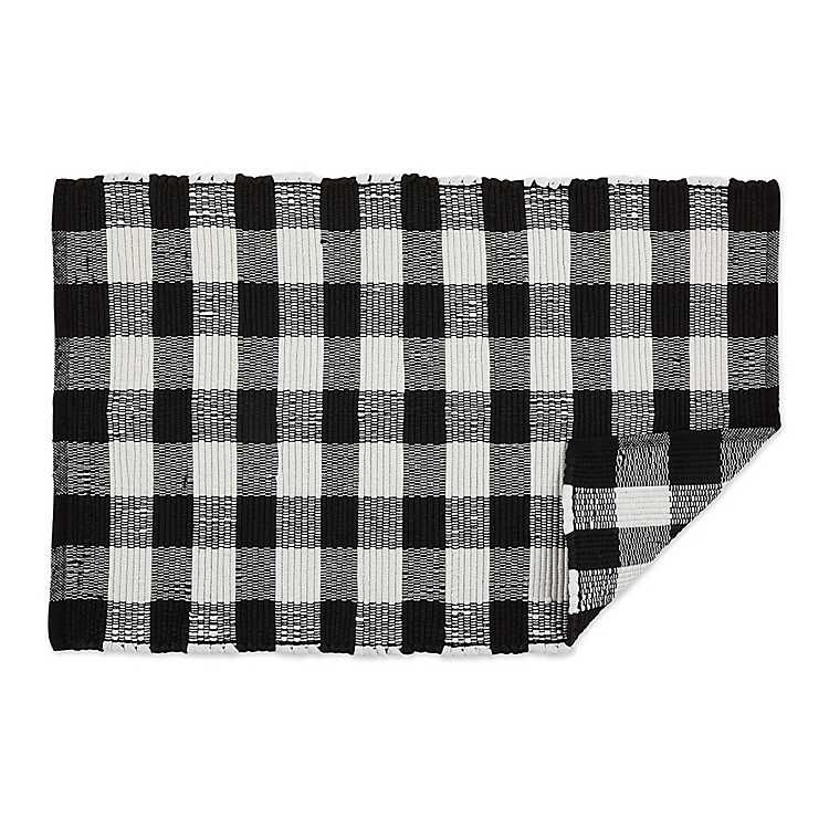 Black and White Buffalo Check Accent Rug | Kirkland's Home