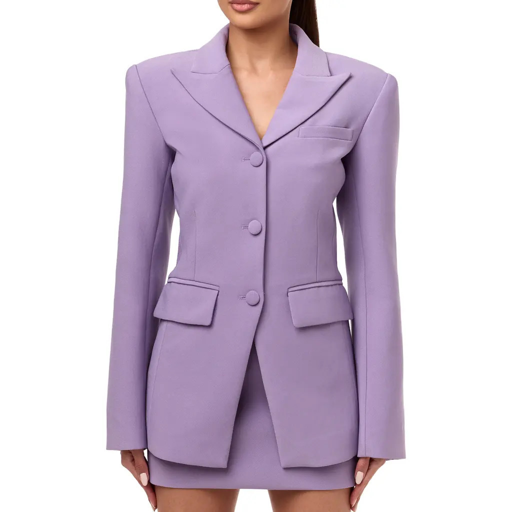 Naked Wardrobe Fitted Blazer in Lavender at Nordstrom, Size Large | Nordstrom