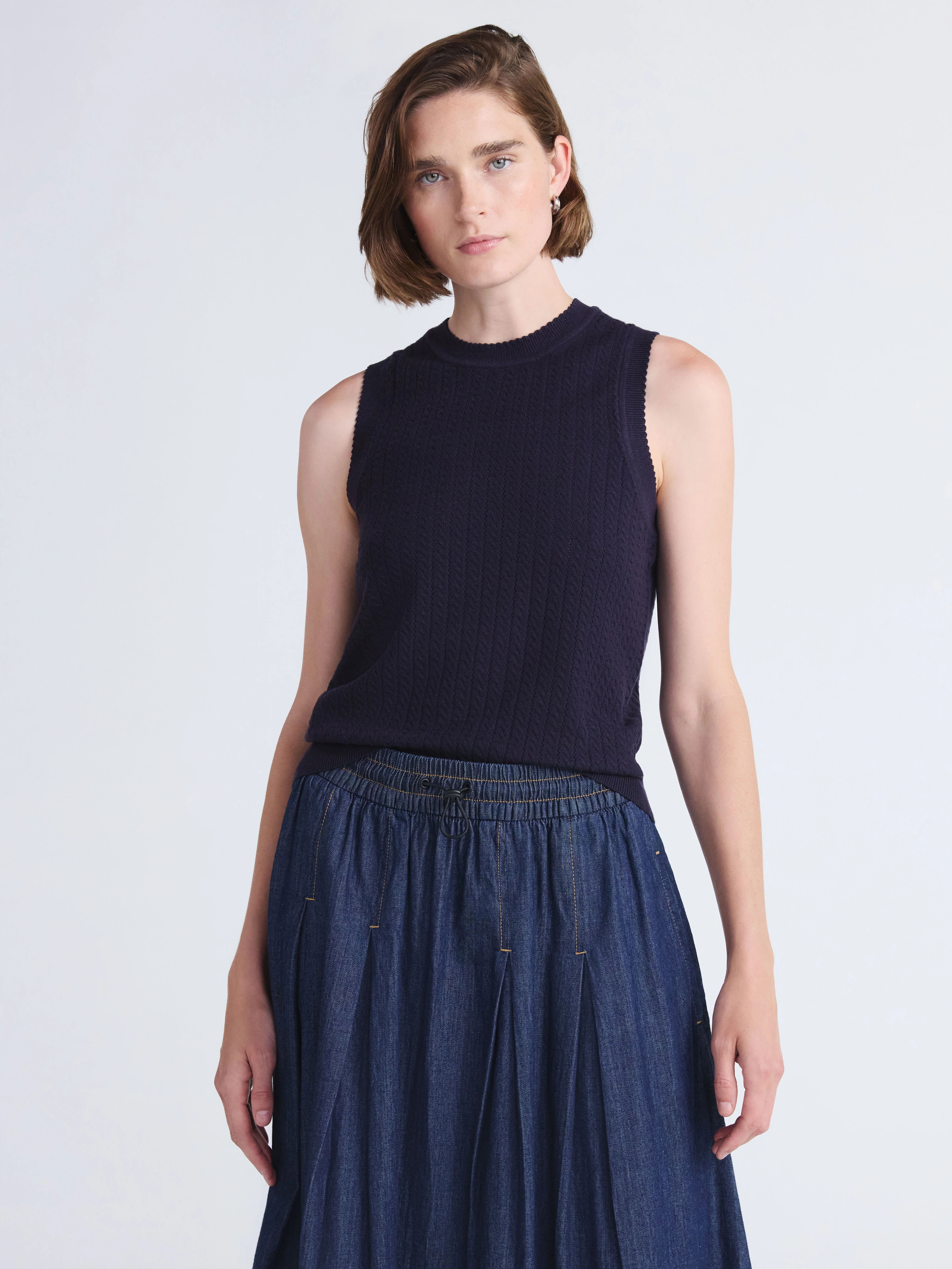 Free Assembly Women's Cozy Yarn Cable Sweater Shell, Sizes XS-XXL | Walmart (US)