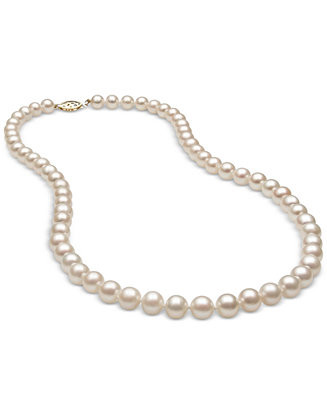 Cultured Freshwater Pearl (6mm) Strand in 14k Gold, 18" | Macy's