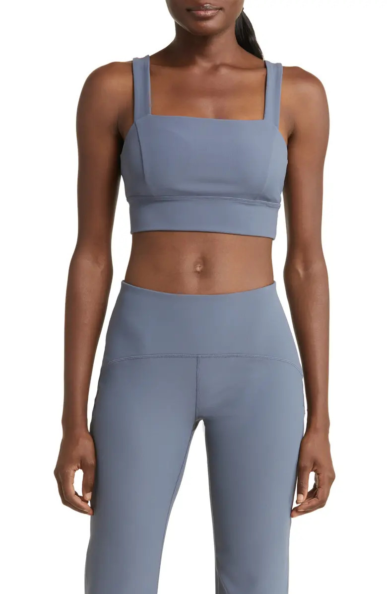 Luxe Longline Rib Sports Bra | Nordstrom