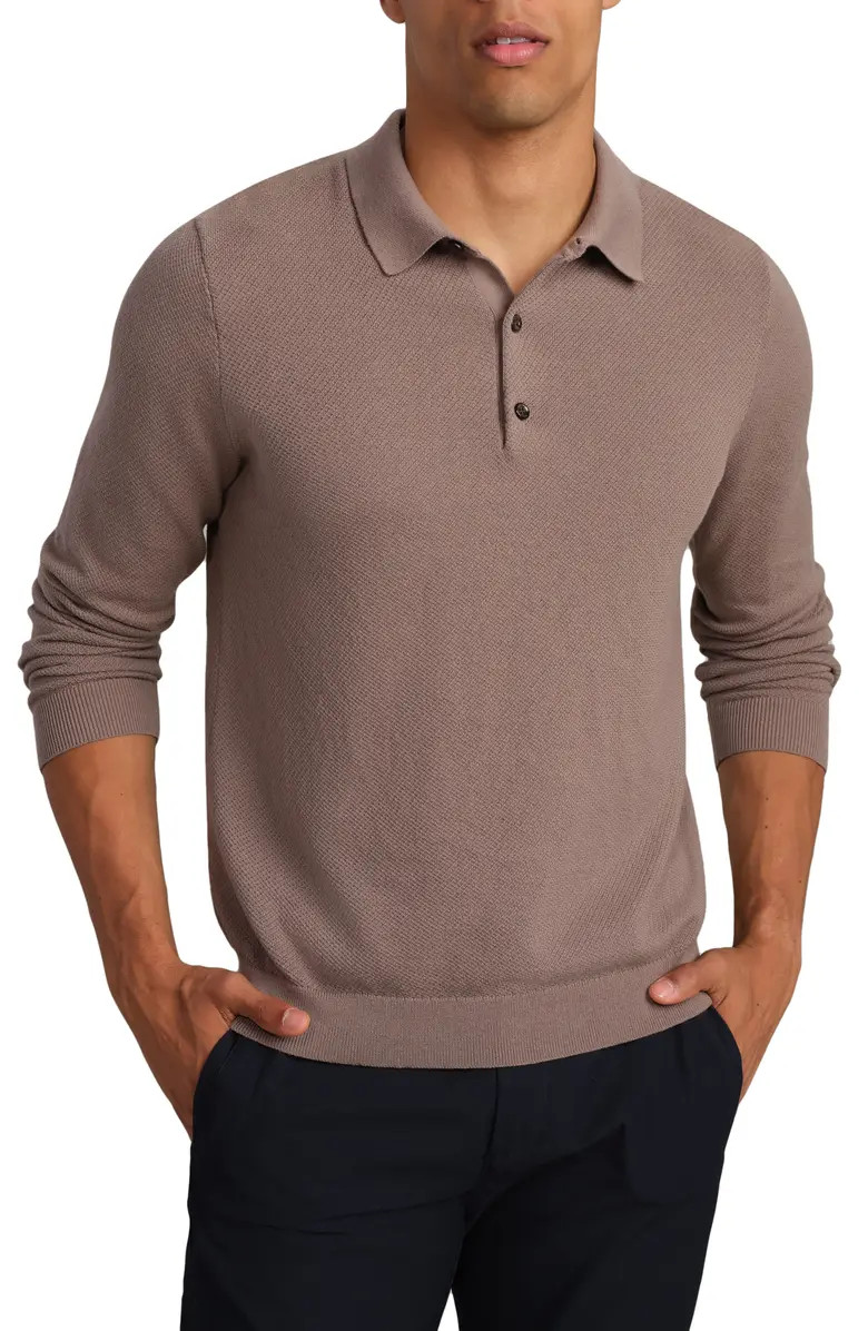 Resolve Piqué Long Sleeve Polo Sweater | Nordstrom