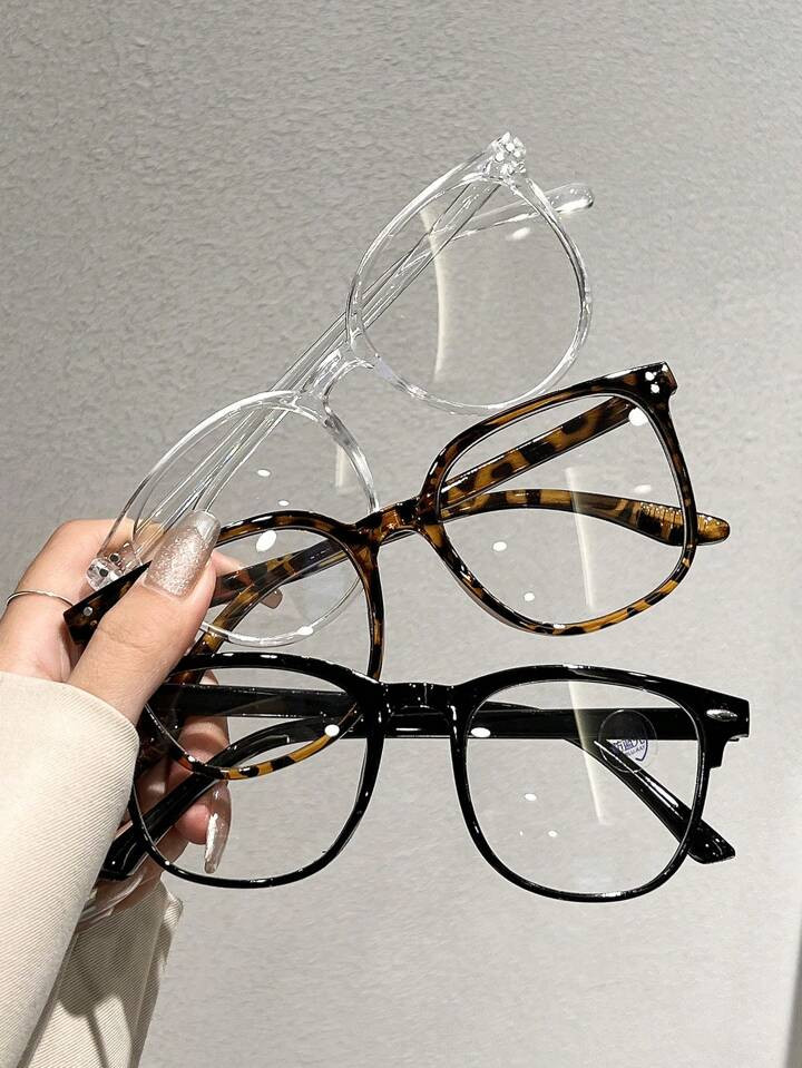 3pcs Anti-Blue Light Glasses For Women, Fashionable Plain Lenses For Daily Decorative Matching Cl... | SHEIN