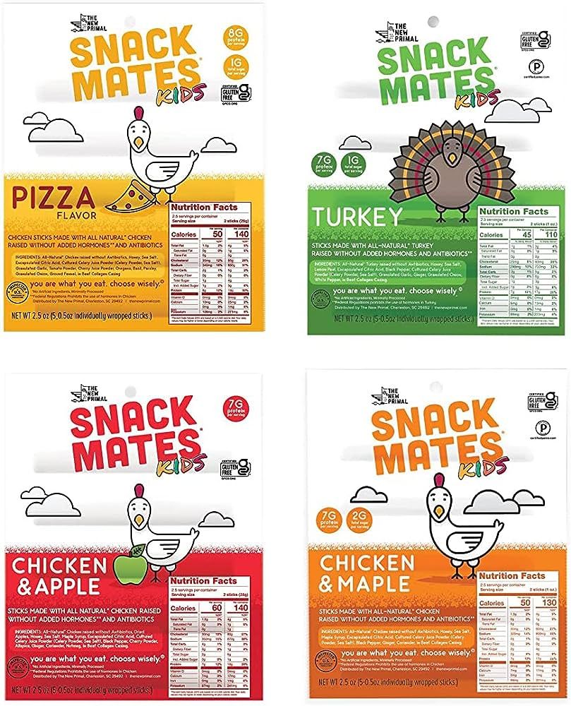 Peaceful Squirrel Variety, The New Primal Snack Mates, 4 Pack, Variety of 4 Flavors, 20 Meat Stic... | Amazon (US)