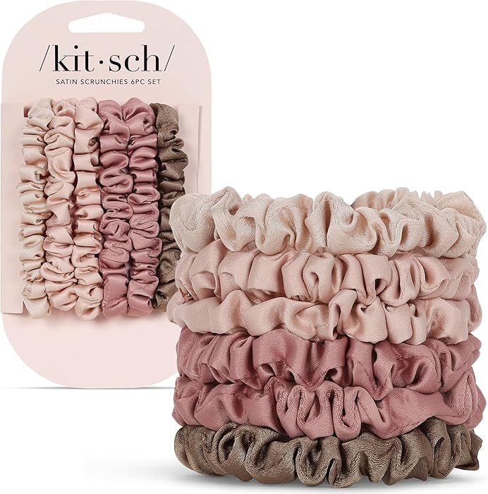 Kitsch Satin Scrunchies for Women - No Crease Hair Ties for Girls | Scrunchies For All Hair Types... | Amazon (US)