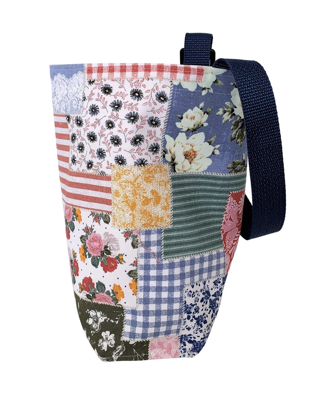 Blue Boho Patchwork Small Water Repellent Car Trash Bag-medium Weight-swivel Snap Hook Strap-mult... | Etsy (US)