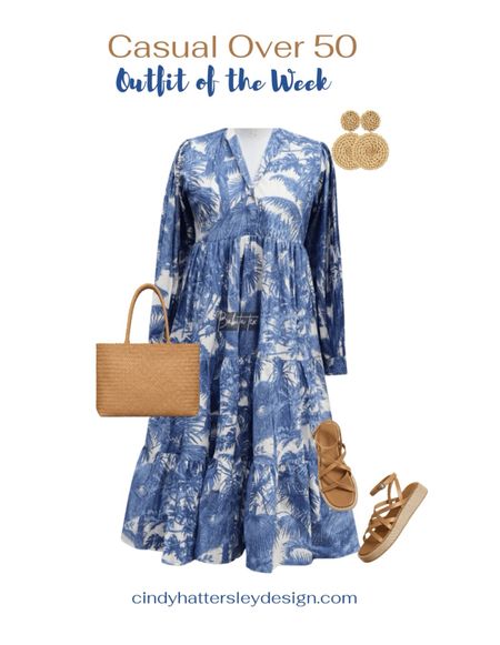 Casual blue and white midi chinoiserie dress outfit with straw accessories 

#mididress #madewell #etsy

#LTKstyletip #LTKSeasonal #LTKFestival