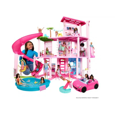 Barbie Dreamhouse, Pool Party Doll House With 75+ Pieces And 3-story Slide, House Playset, Pet Elevator And Puppy Play Areas | Wayfair North America