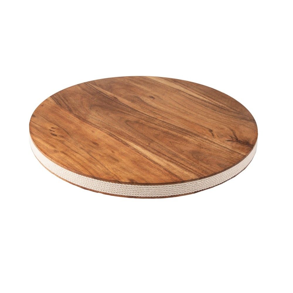 12" Acacia Wood Lazy Susan with Jute Side - Thirstystone | Target